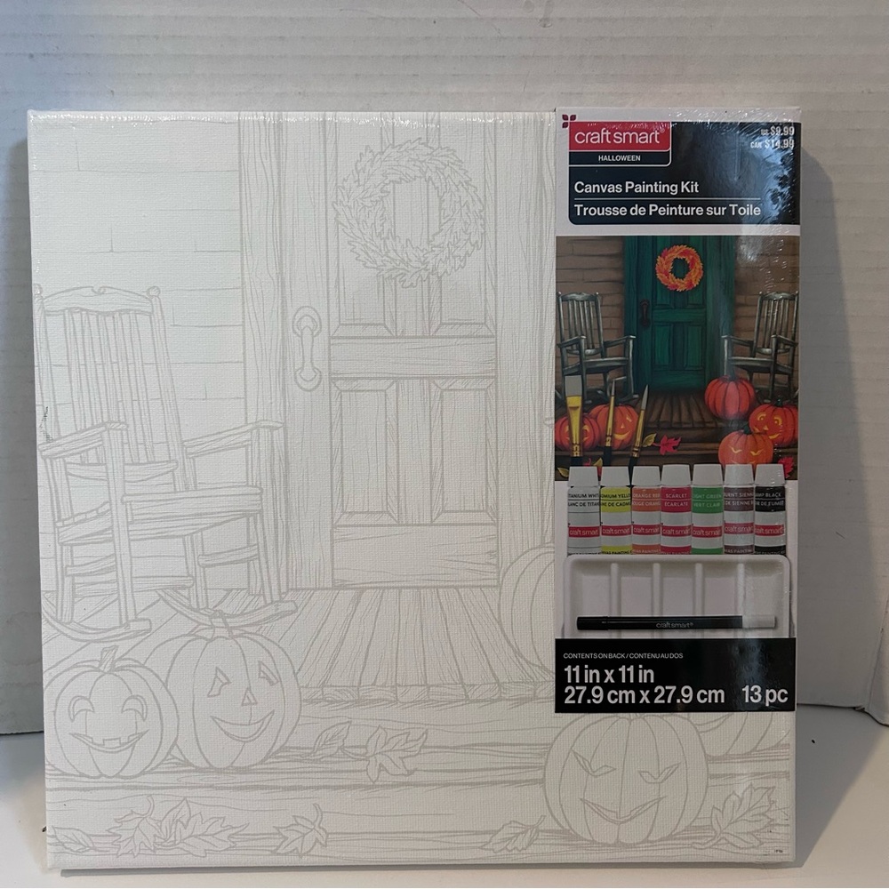 11” x 11” Craft Smart Canvas Painting Kit HARVEST PORCH